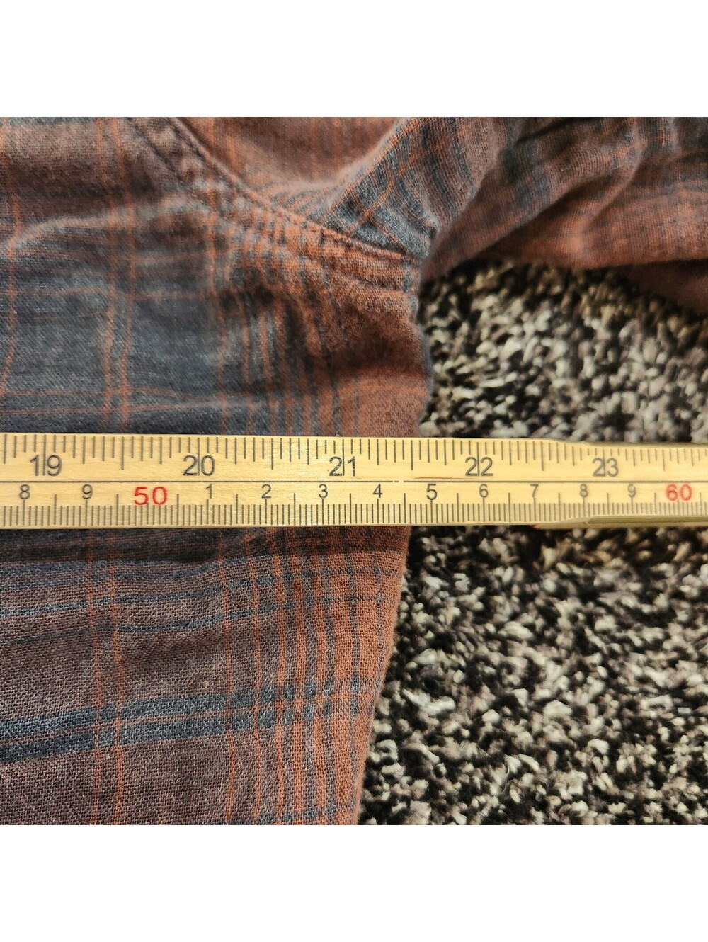 KUHL Shirt Mens Medium Plaid Flannel Long Sleeve Button Down Rust Blue Outdoor - Picture 3 of 8
